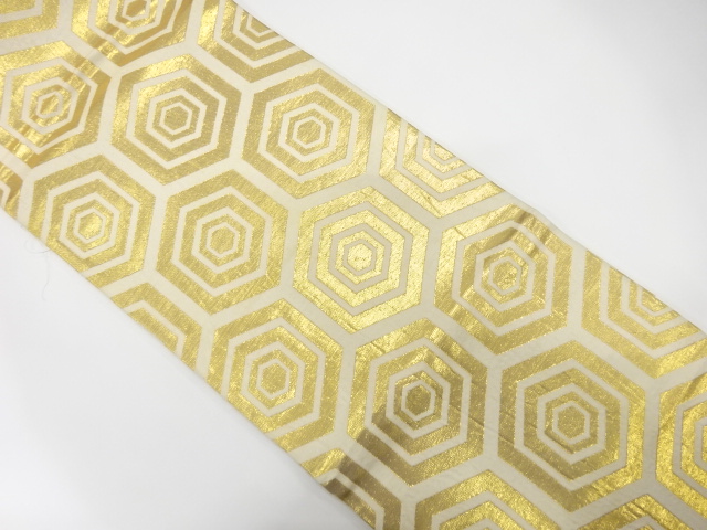 アンティーク　重ね亀甲模様織り出し丸帯（材料）